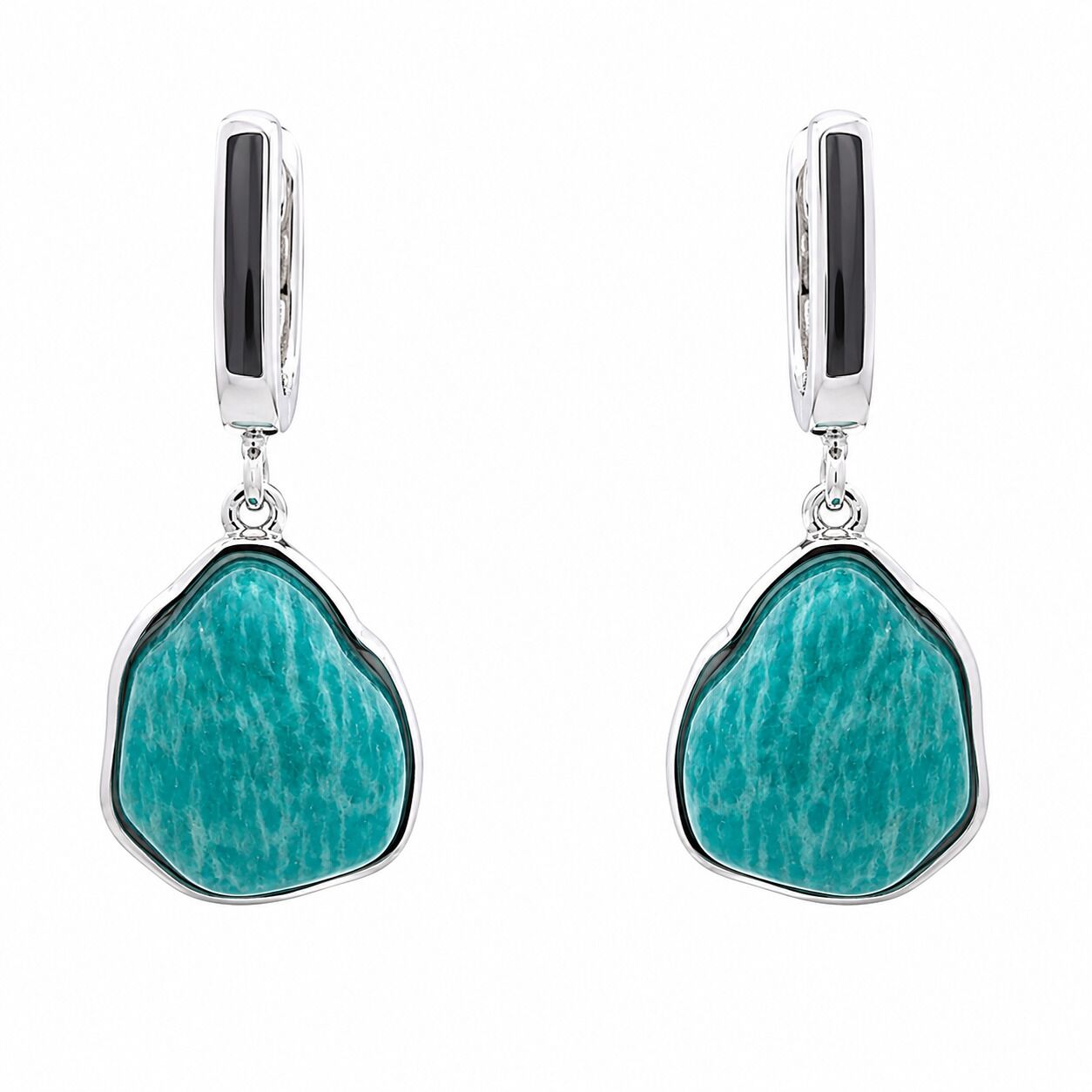 Серьги из серебра 925 пробы с амазонитами