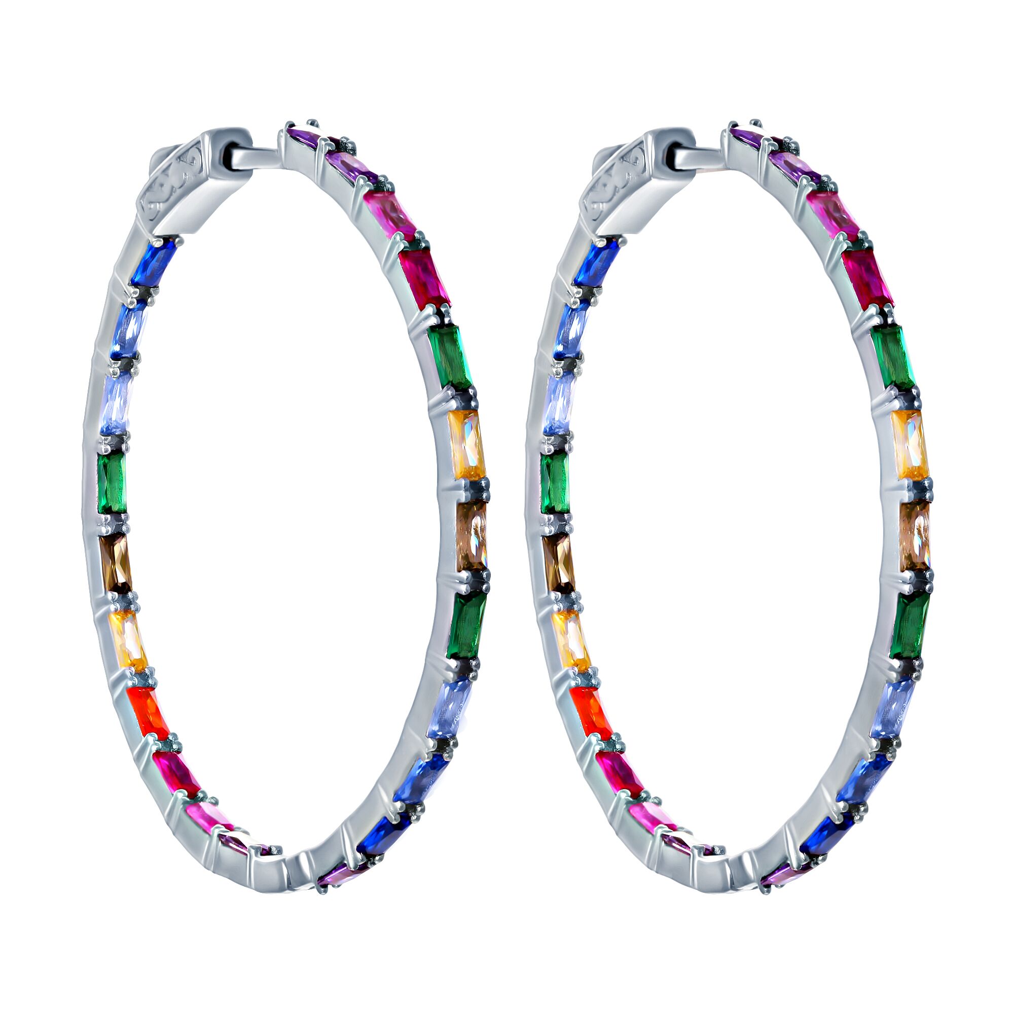 Серьги из серебра 925 пробы с фианитами