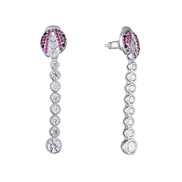 Серьги из серебра 925 пробы с фианитами