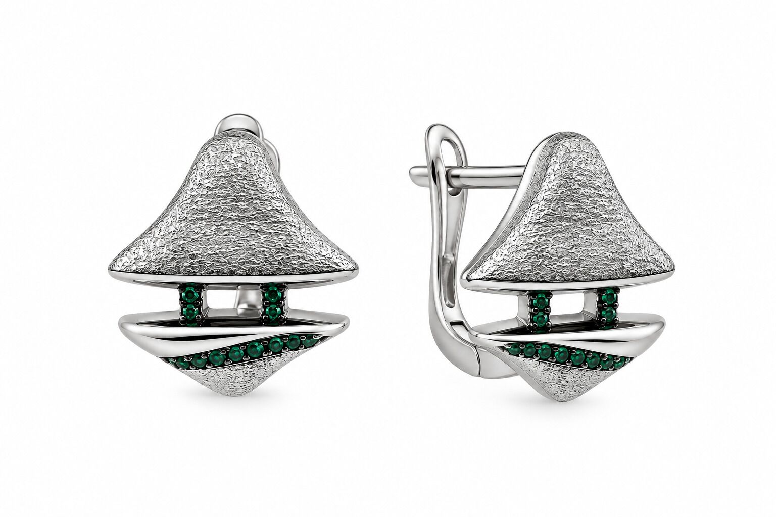 Серьги из серебра 925 пробы с шпинелью синтетической