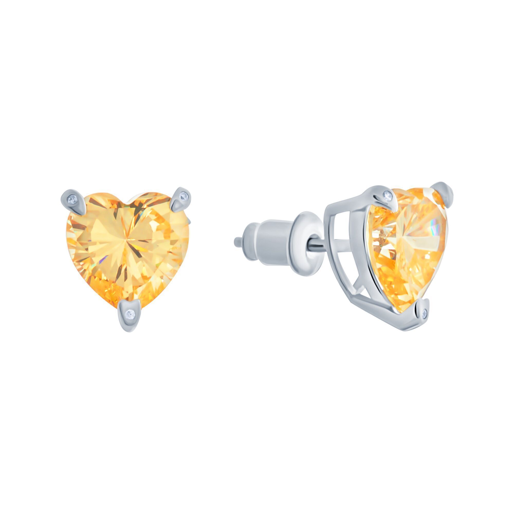 Серьги из серебра 925 пробы с фианитами