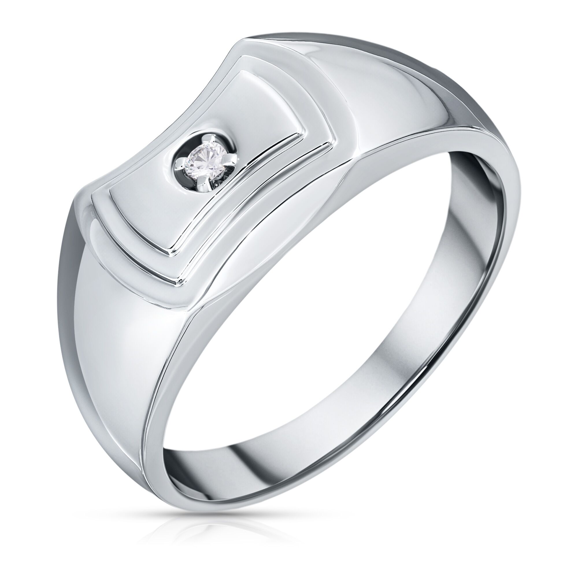 Кольцо из белого золота 585 пробы с бриллиантом (19,5)