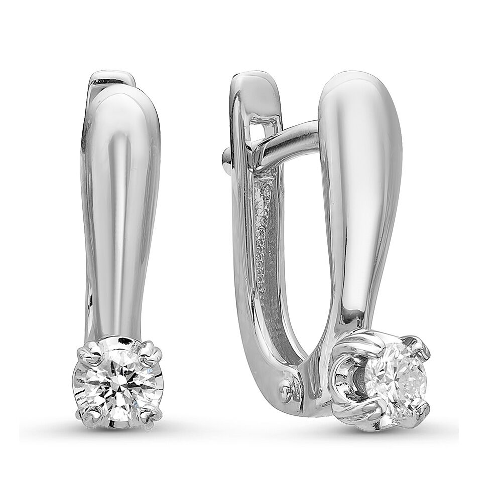 Серьги из белого золота 585 пробы с бриллиантами