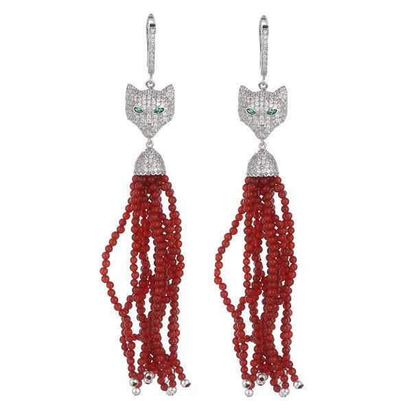Серьги из серебра 925 пробы с агатом