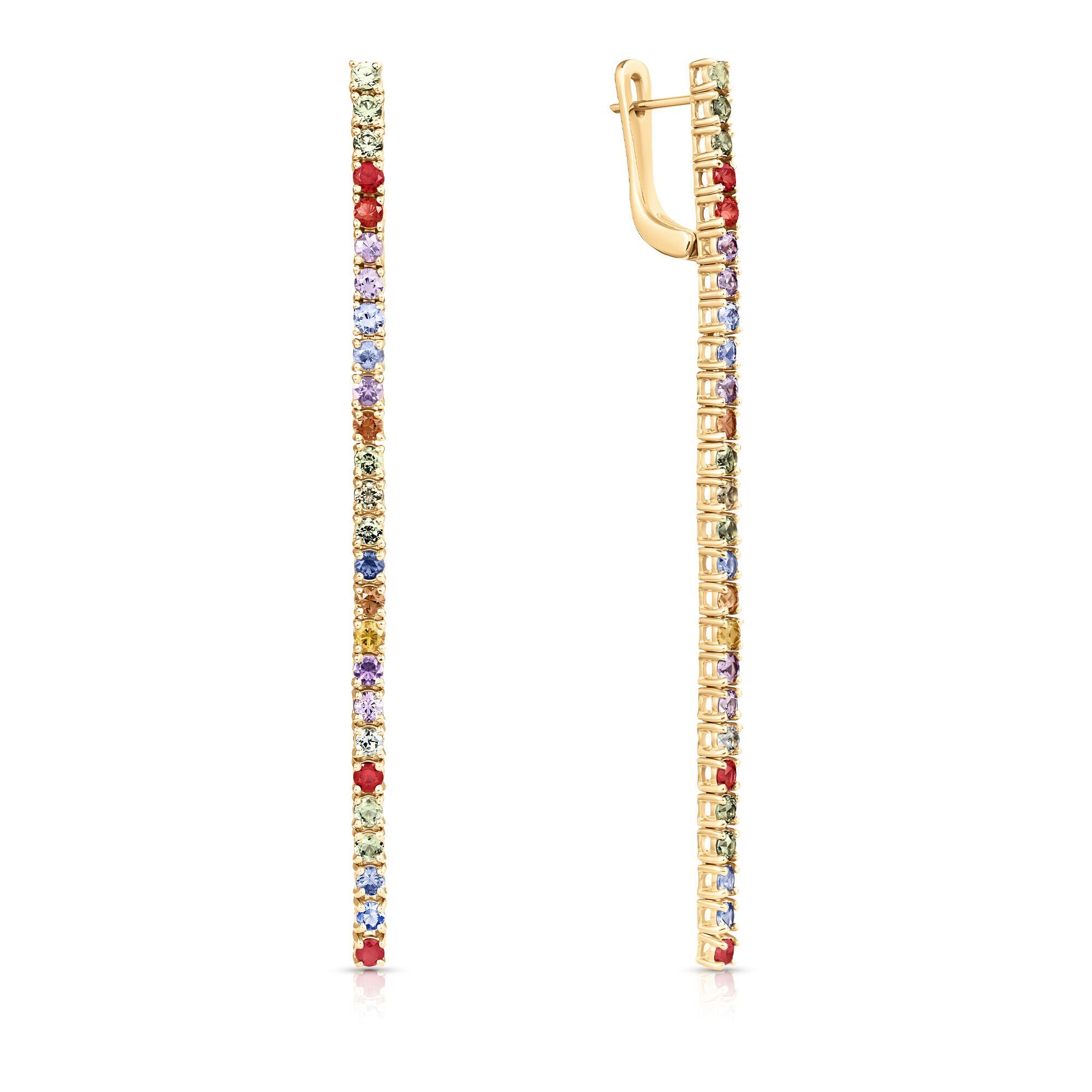Серьги из золота 585 пробы с сапфирами