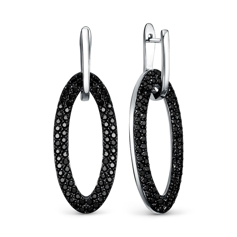Серьги из серебра 925 пробы с шпинелью