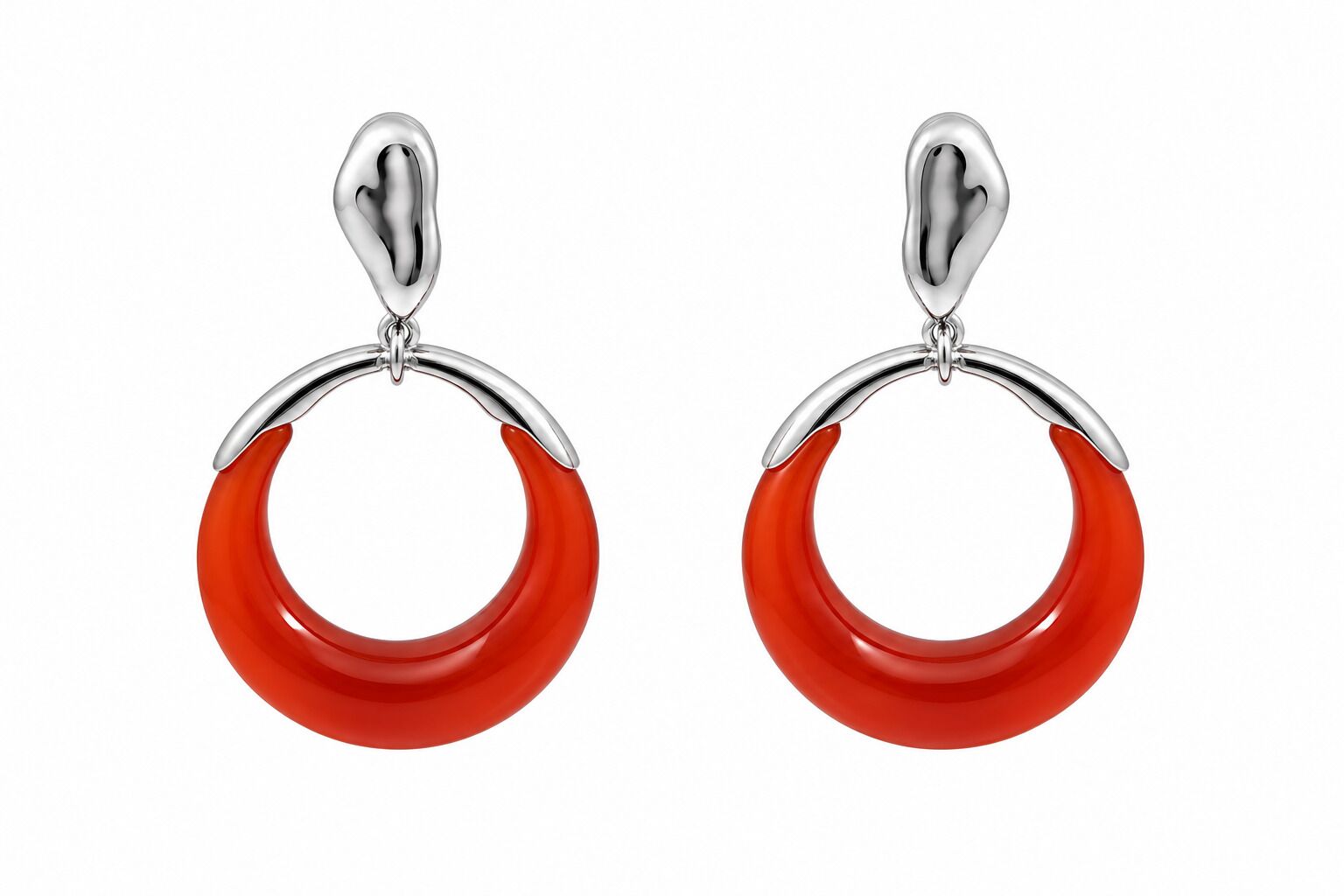 Серьги из серебра 925 пробы с агатом