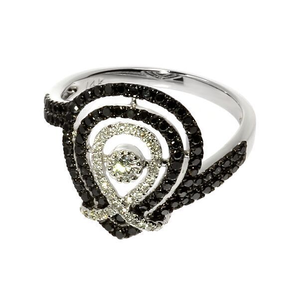 Кольцо из белого золота 585 пробы с бриллиантами (17,5)