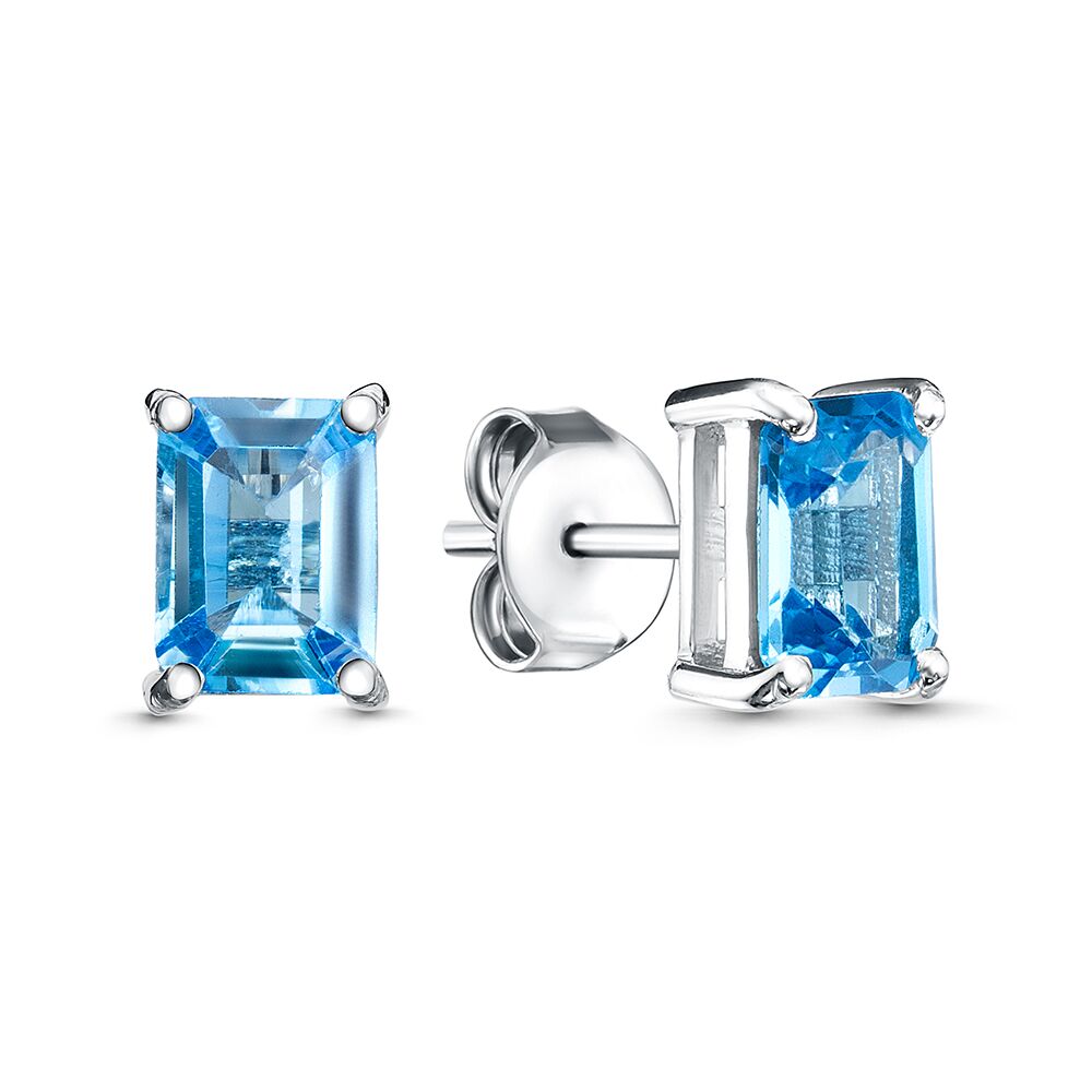 Серьги из серебра 925 пробы с топазами
