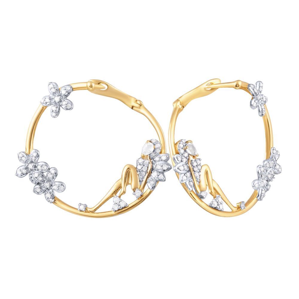 Серьги из белого золота 585 пробы с топазами и бриллиантами