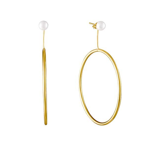 Серьги из серебра 925 пробы с жемчугом майорика