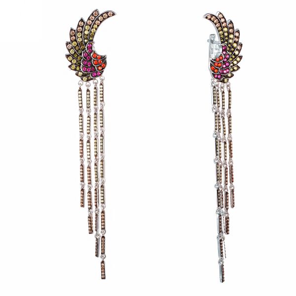 Серьги из серебра 925 пробы с фианитами