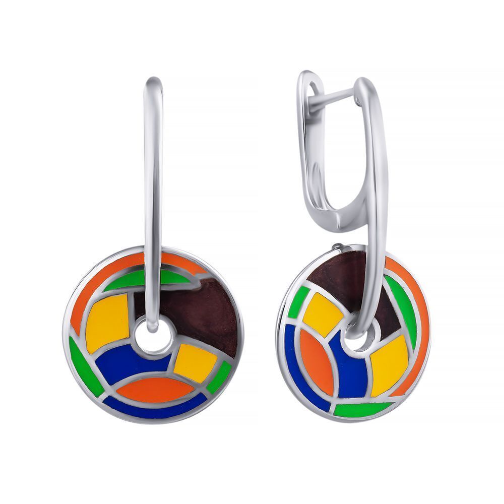 Серьги из серебра 925 пробы с эмалью
