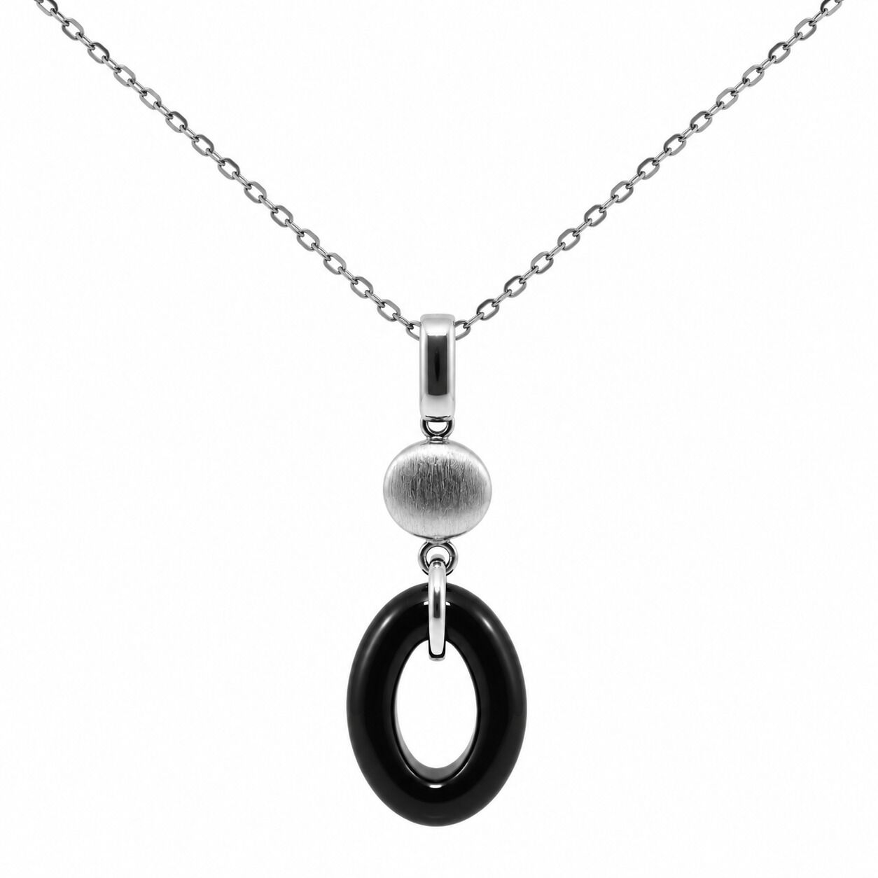 Колье из серебра 925 пробы с ониксом