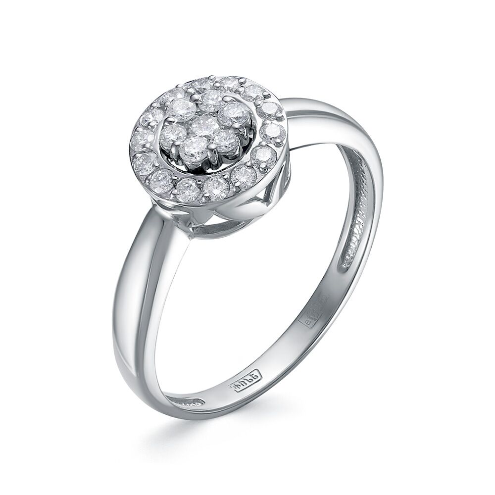 Кольцо из белого золота 585 пробы с бриллиантами