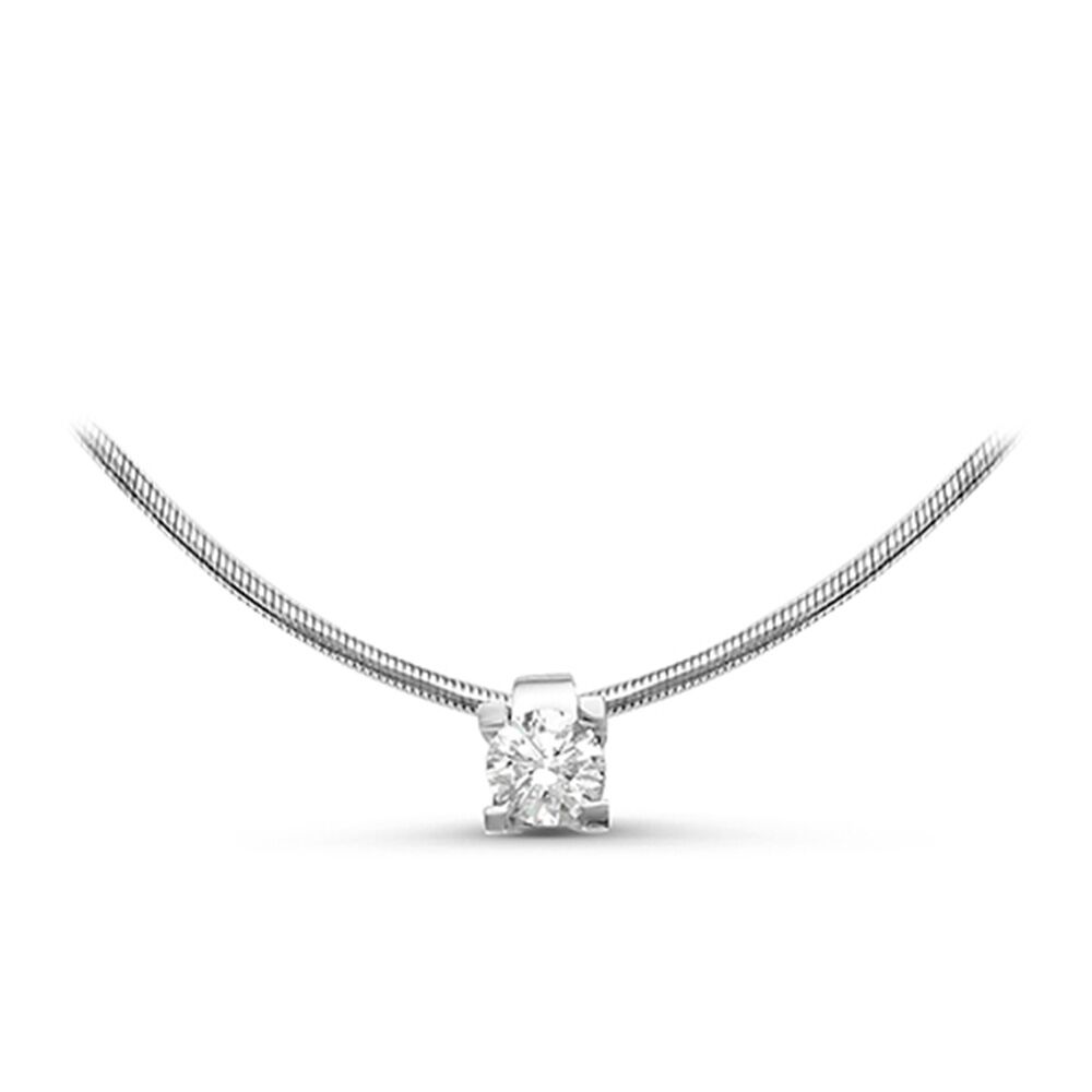 Колье из белого золота 585 пробы с бриллиантом