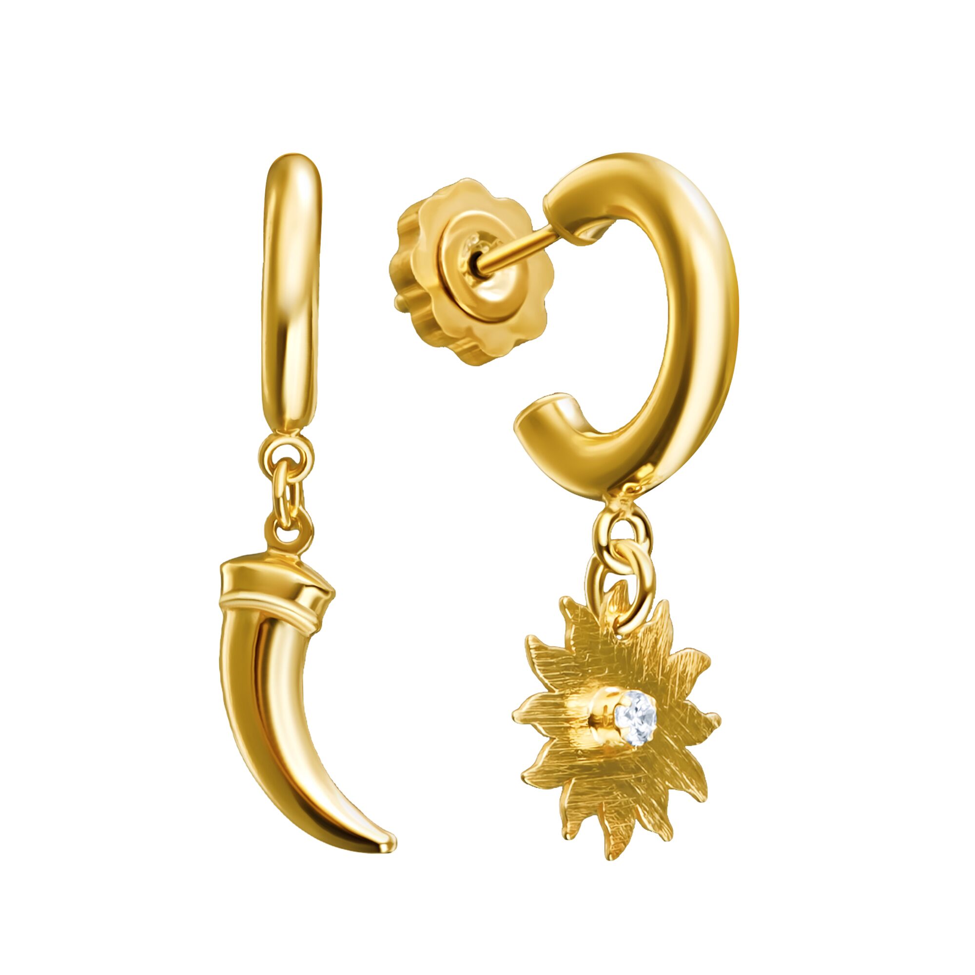 Серьги из серебра 925 пробы с фианитами