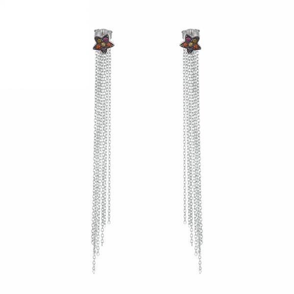Серьги из серебра 925 пробы с фианитами