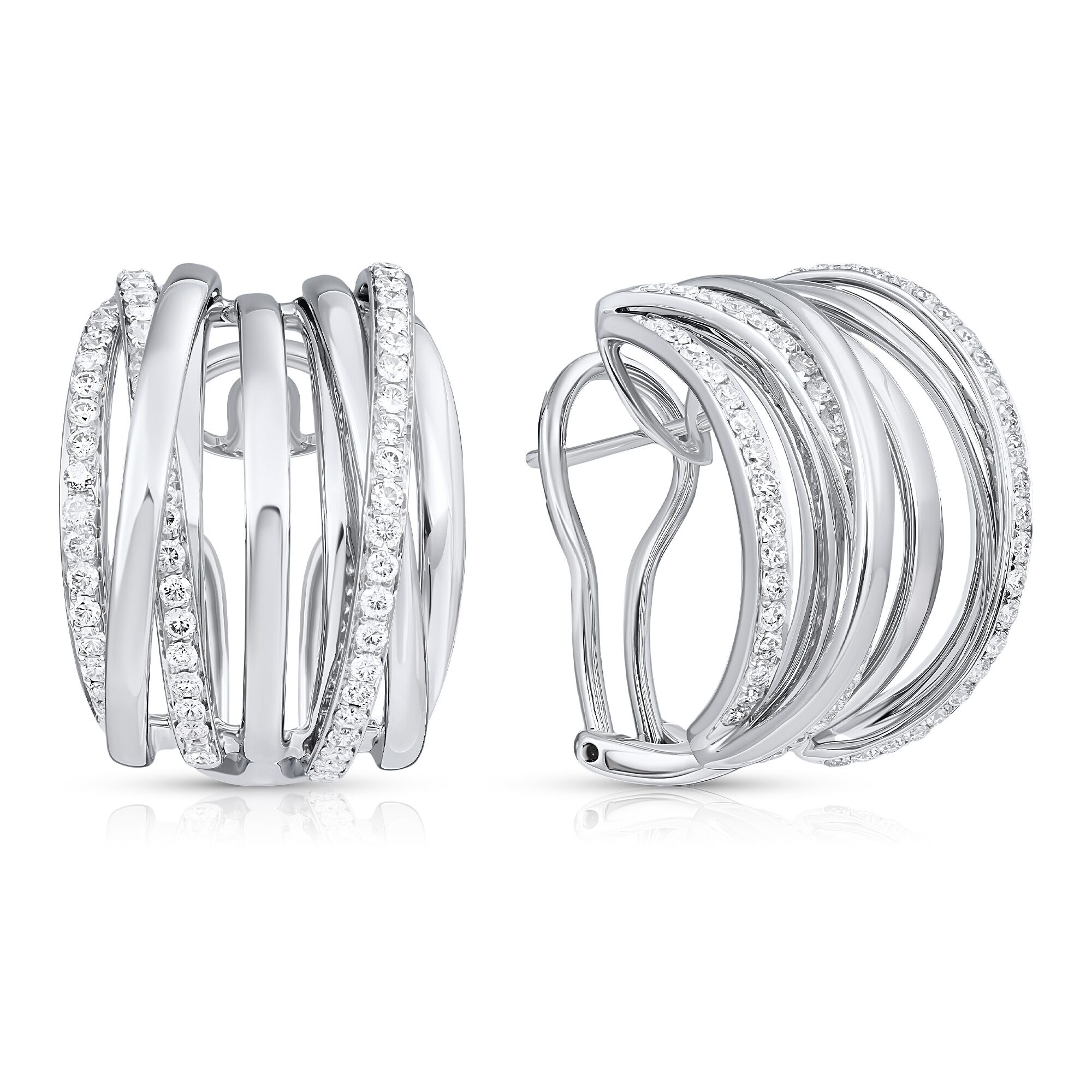 Серьги из белого золота 750 пробы с бриллиантами