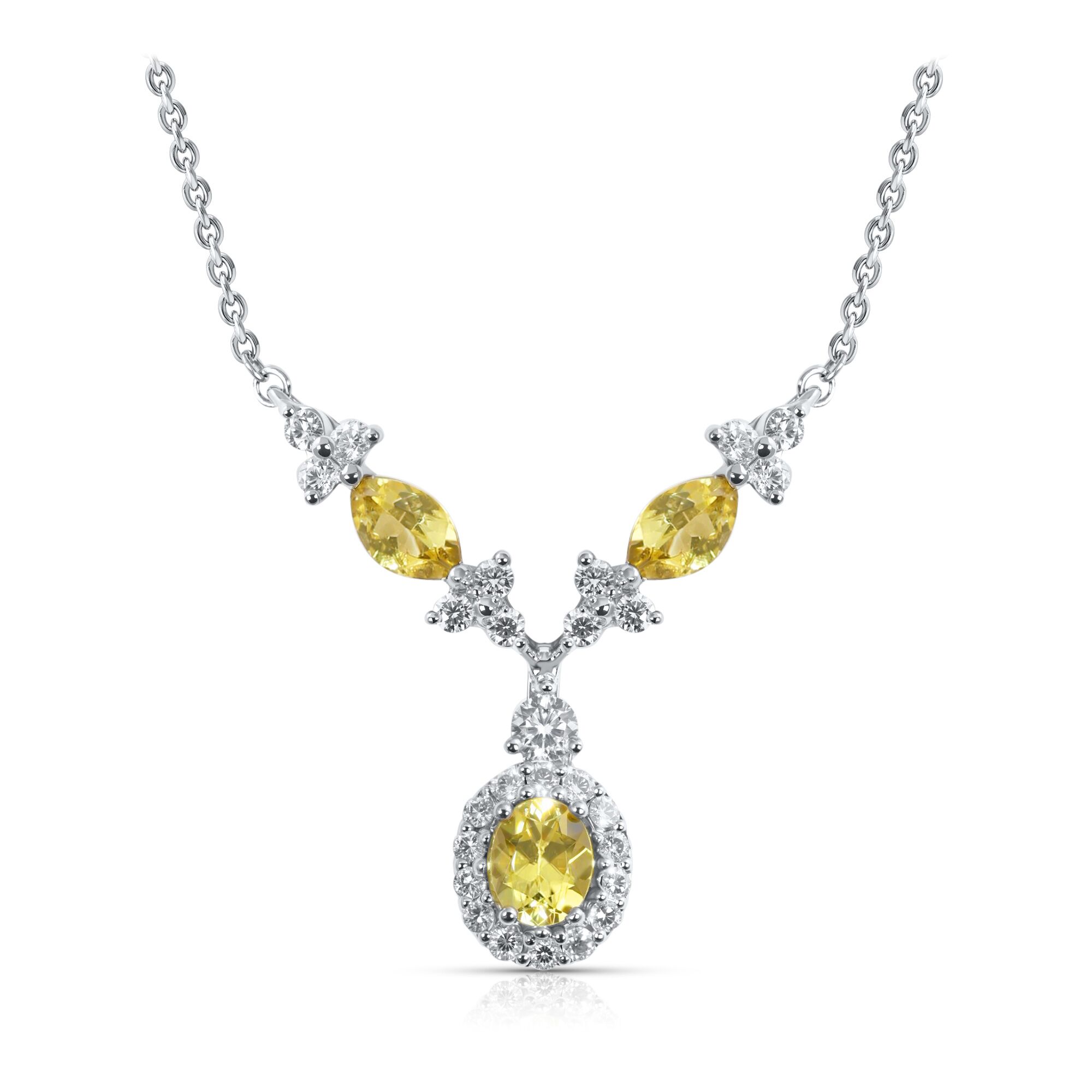 Колье из белого золота 585 пробы с бриллиантами и турмалинами (40)