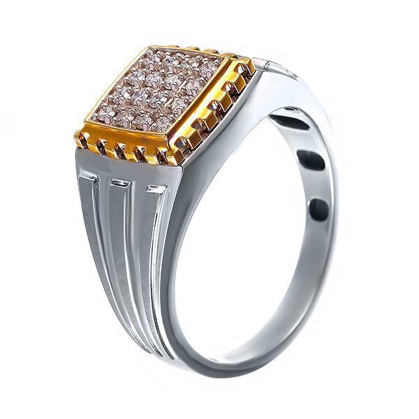 Кольцо из комбинированного золота 585 пробы с бриллиантами (22)