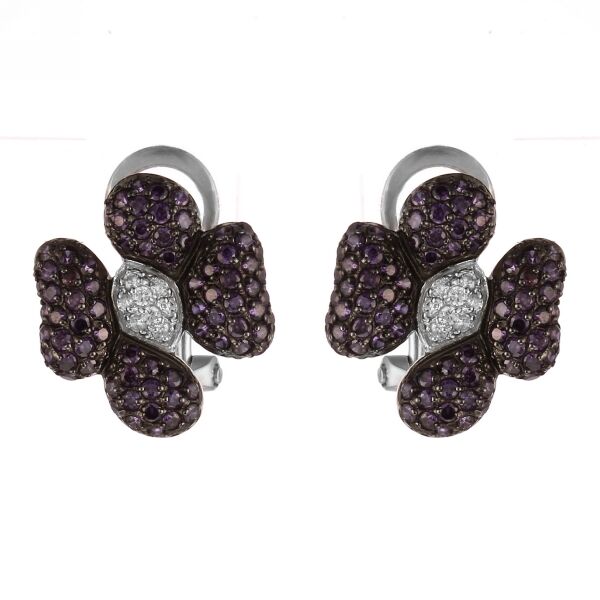 Серьги из серебра 925 пробы с фианитами