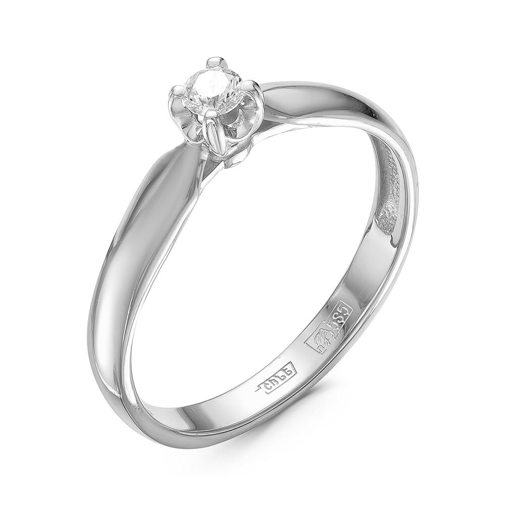 Кольцо из белого золота 585 пробы с бриллиантом (17)