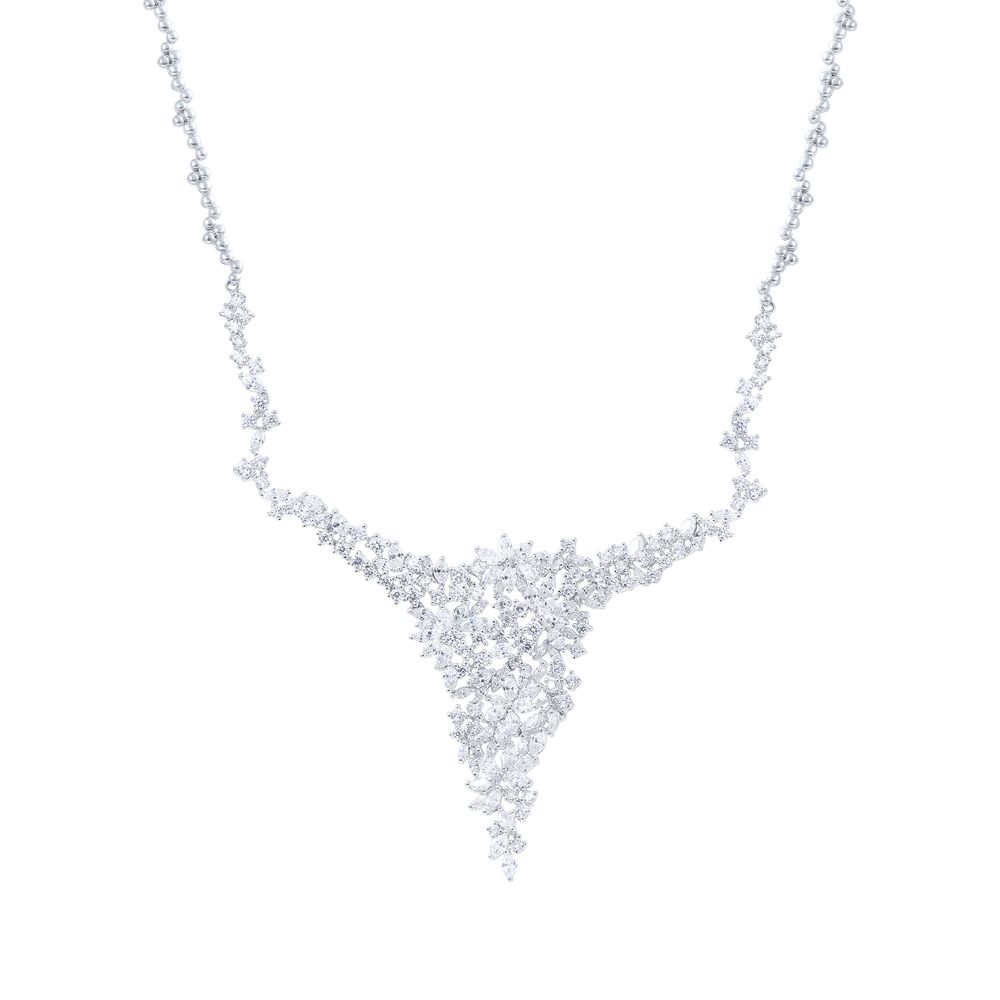 Колье из серебра 925 пробы с фианитами (45)