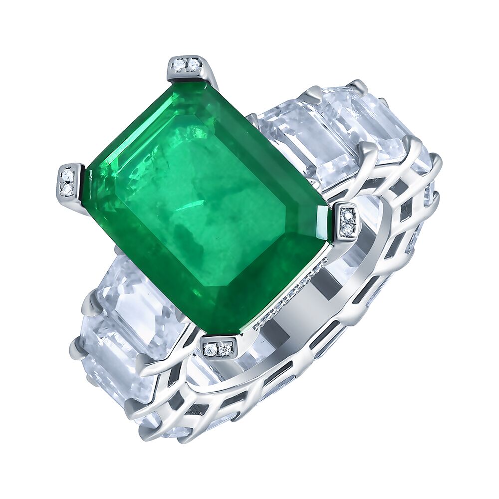 Кольцо из серебра 925 пробы с фианитами (18)