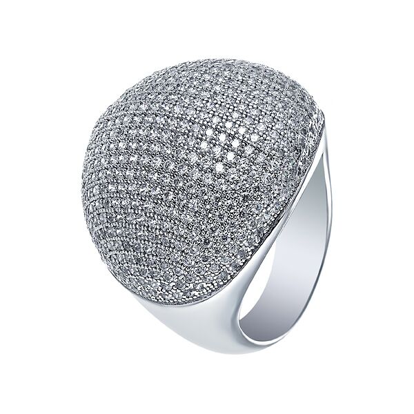 Кольцо из серебра 925 пробы с фианитами