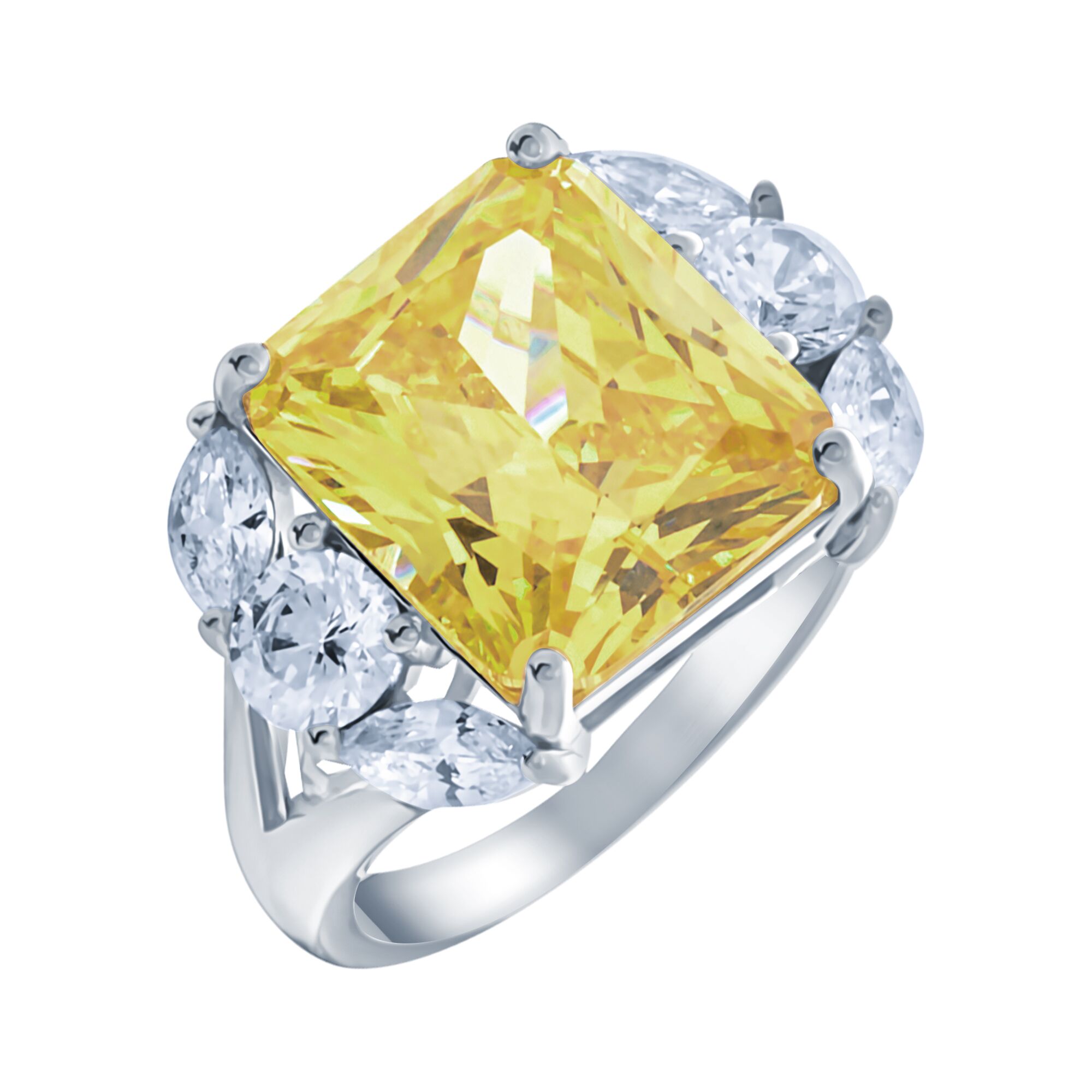 Кольцо из серебра 925 пробы с фианитами (18,5)