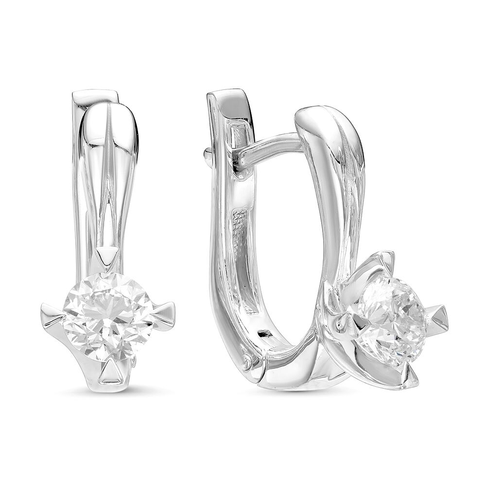 Серьги из белого золота 585 пробы с бриллиантами