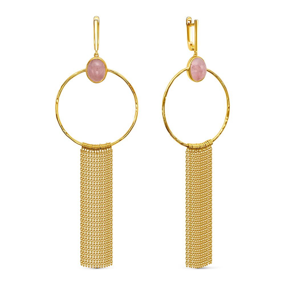 Серьги из серебра 925 пробы с кварцем