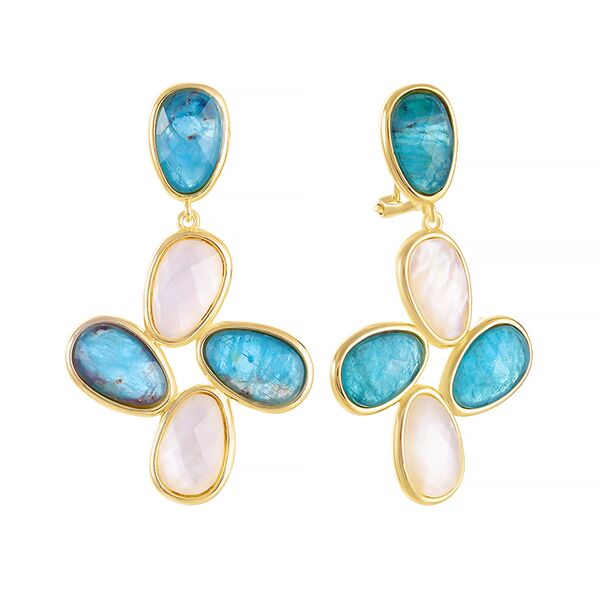 Серьги из серебра 925 пробы с дублетом