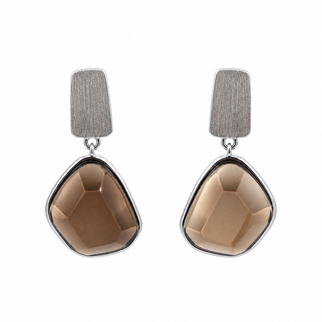 Серьги из серебра 925 пробы с кварцем