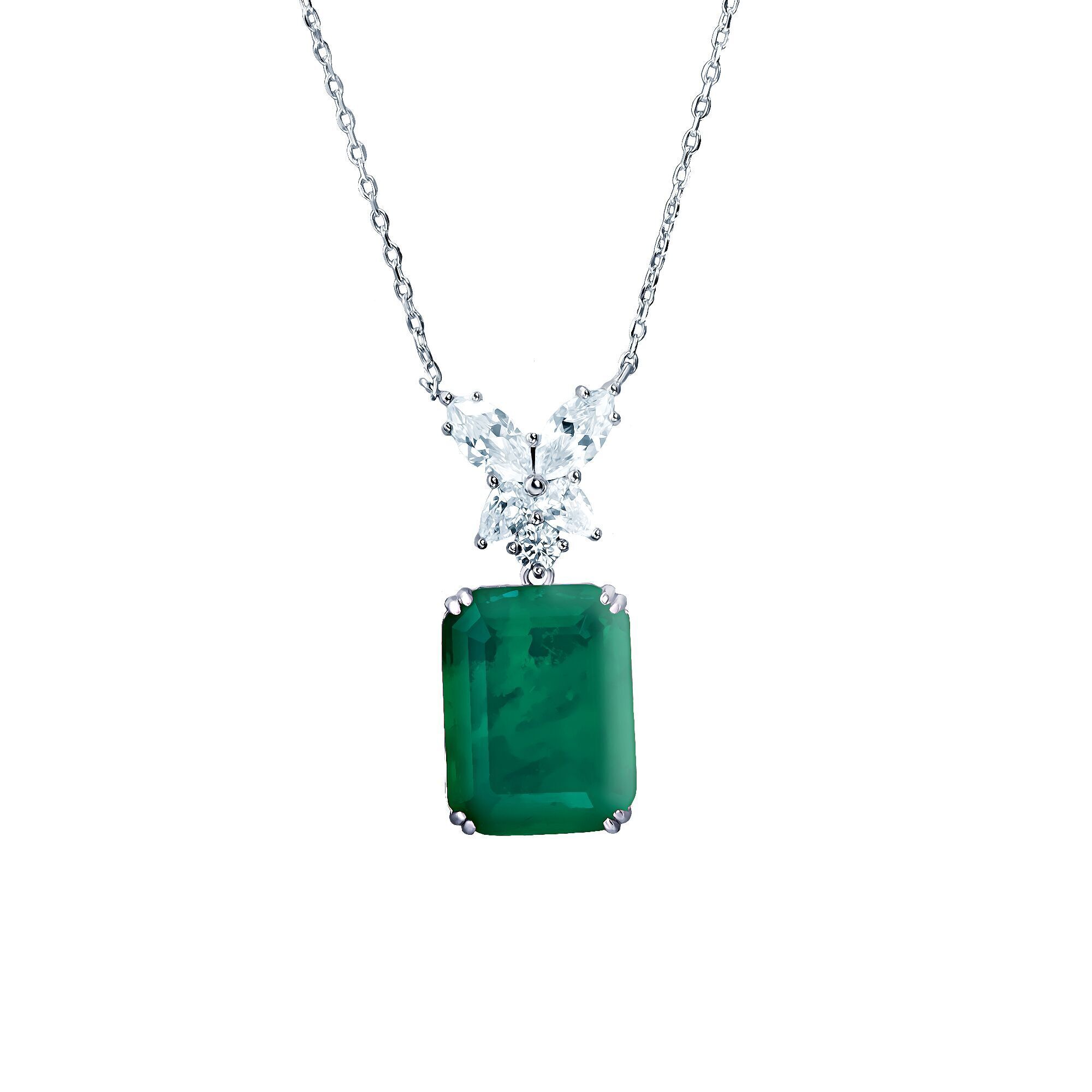 Колье из серебра 925 пробы с фианитами (40)