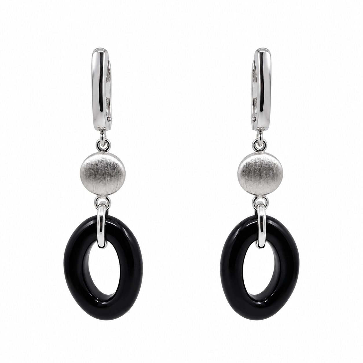Серьги из серебра 925 пробы с ониксом