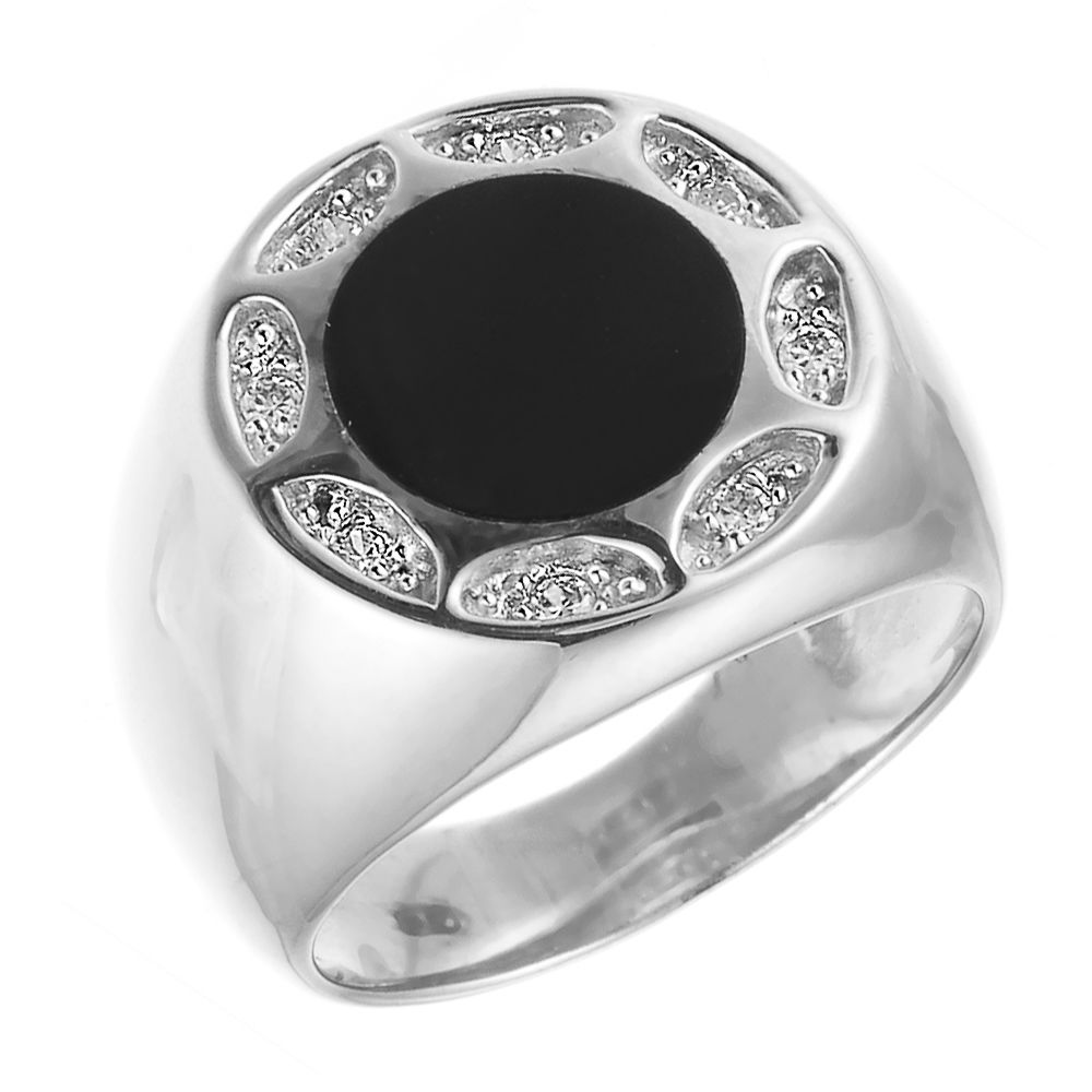Кольцо из серебра 925 пробы с эмалью и фианитами (20,25)