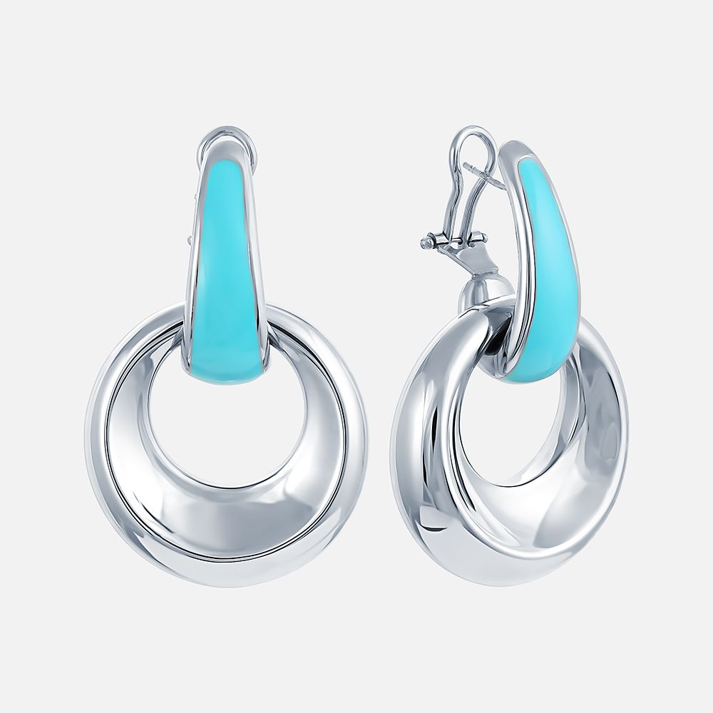 Серьги из серебра 925 пробы с эмалью