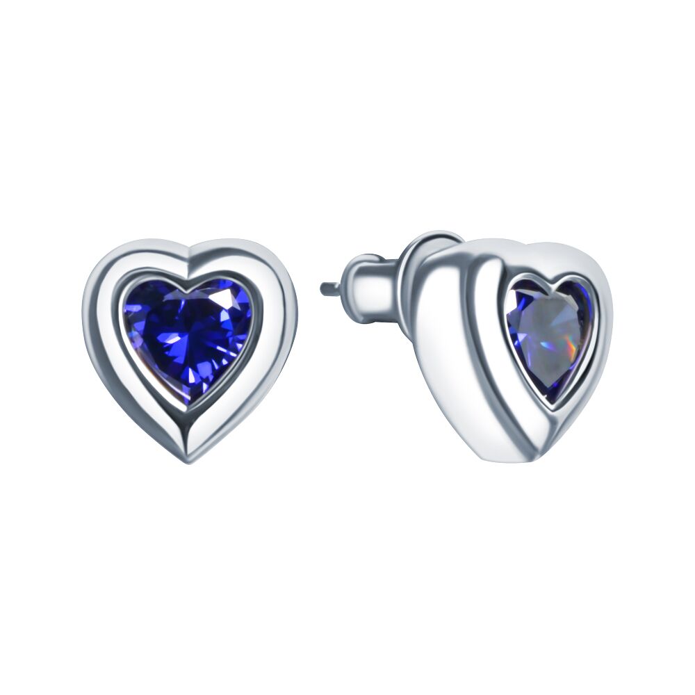 Серьги из серебра 925 пробы с фианитами