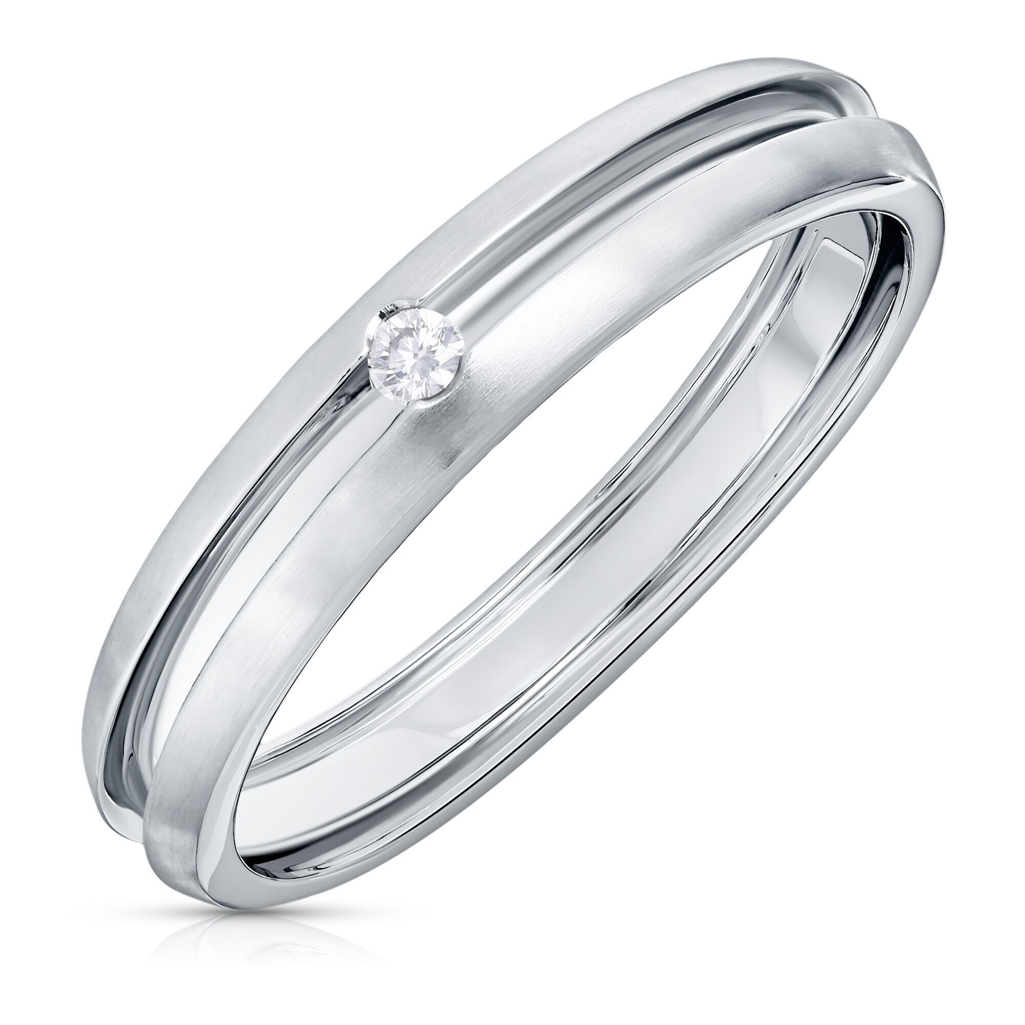 Кольцо из белого золота 585 пробы с бриллиантом (22,75)