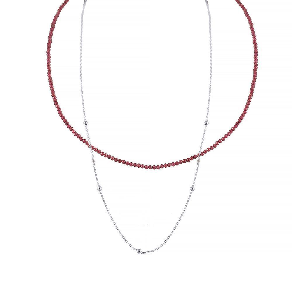 Колье из серебра 925 пробы с гранатами (40)