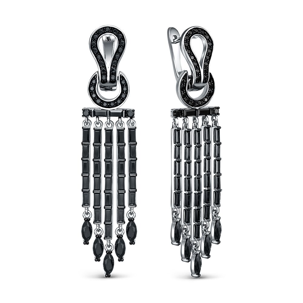 Серьги из серебра 925 пробы с шпинелью