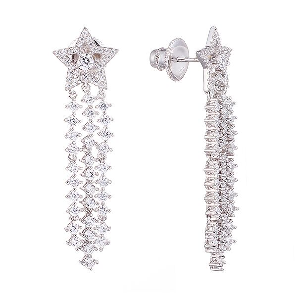 Серьги из серебра 925 пробы с фианитами