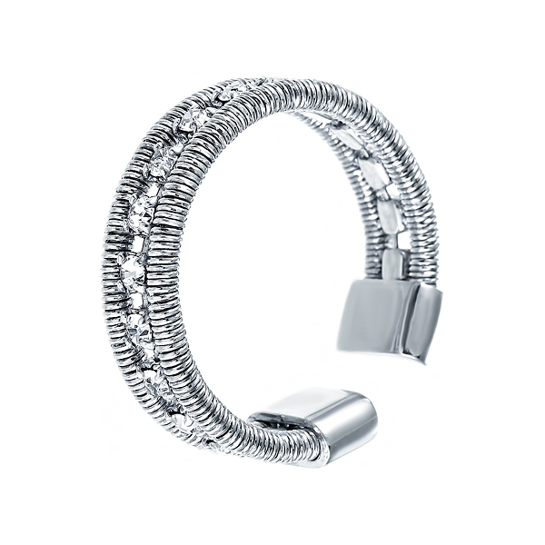 Кольцо из серебра 925 пробы с фианитами (17) код. 43508