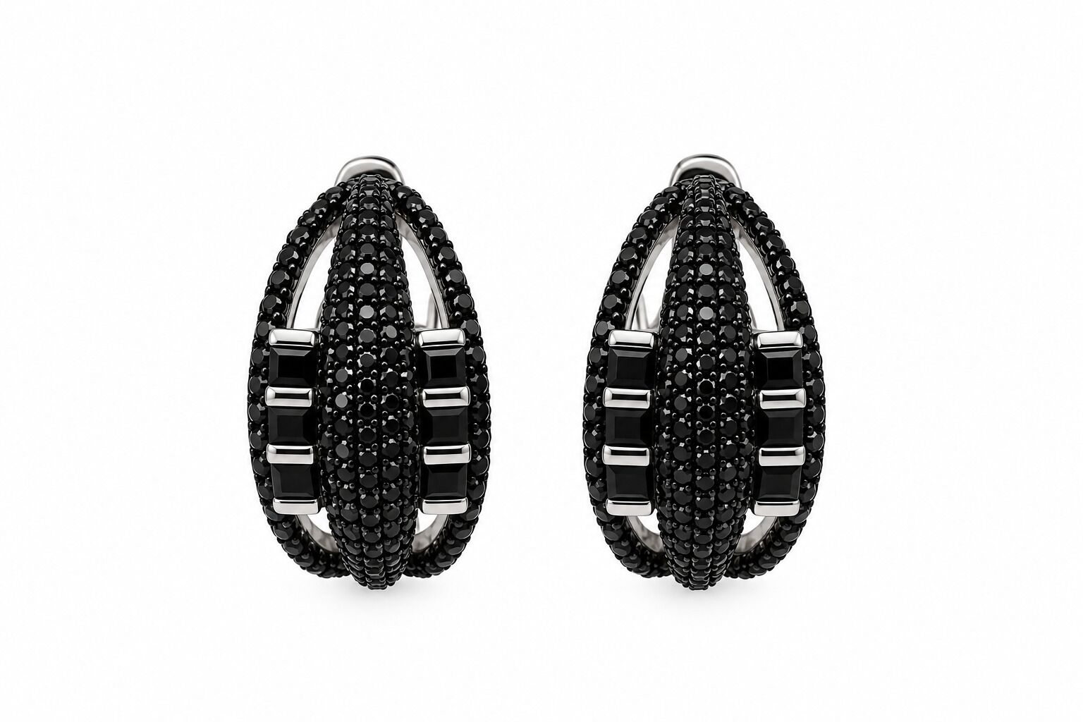 Серьги из серебра 925 пробы с шпинелью