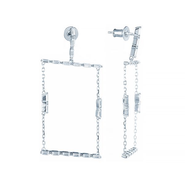 Серьги из серебра 925 пробы с фианитами