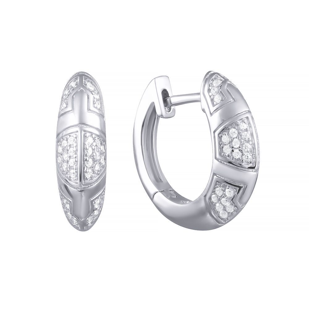 Серьги из серебра 925 пробы с фианитами