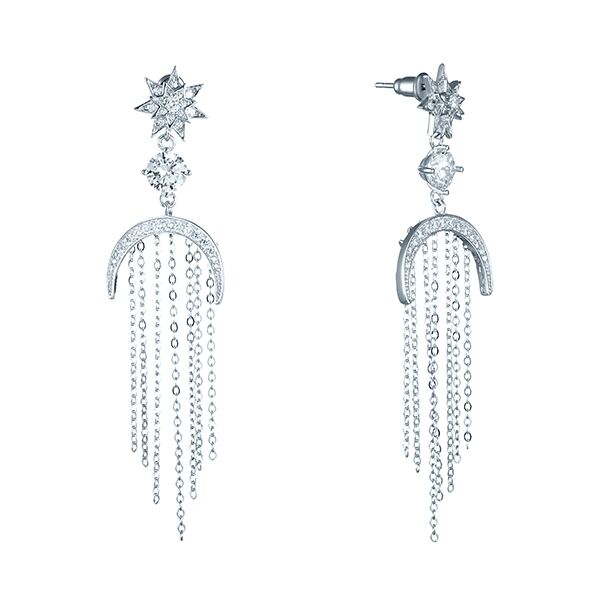 Серьги из серебра 925 пробы с фианитами