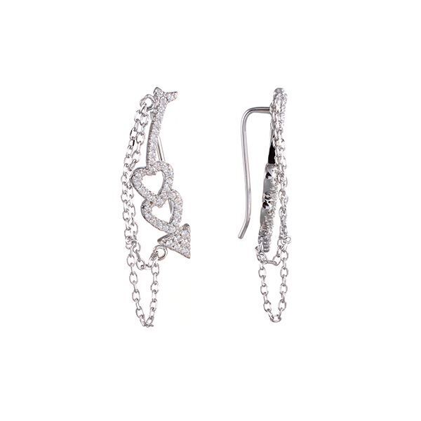 Серьги из серебра 925 пробы с фианитами